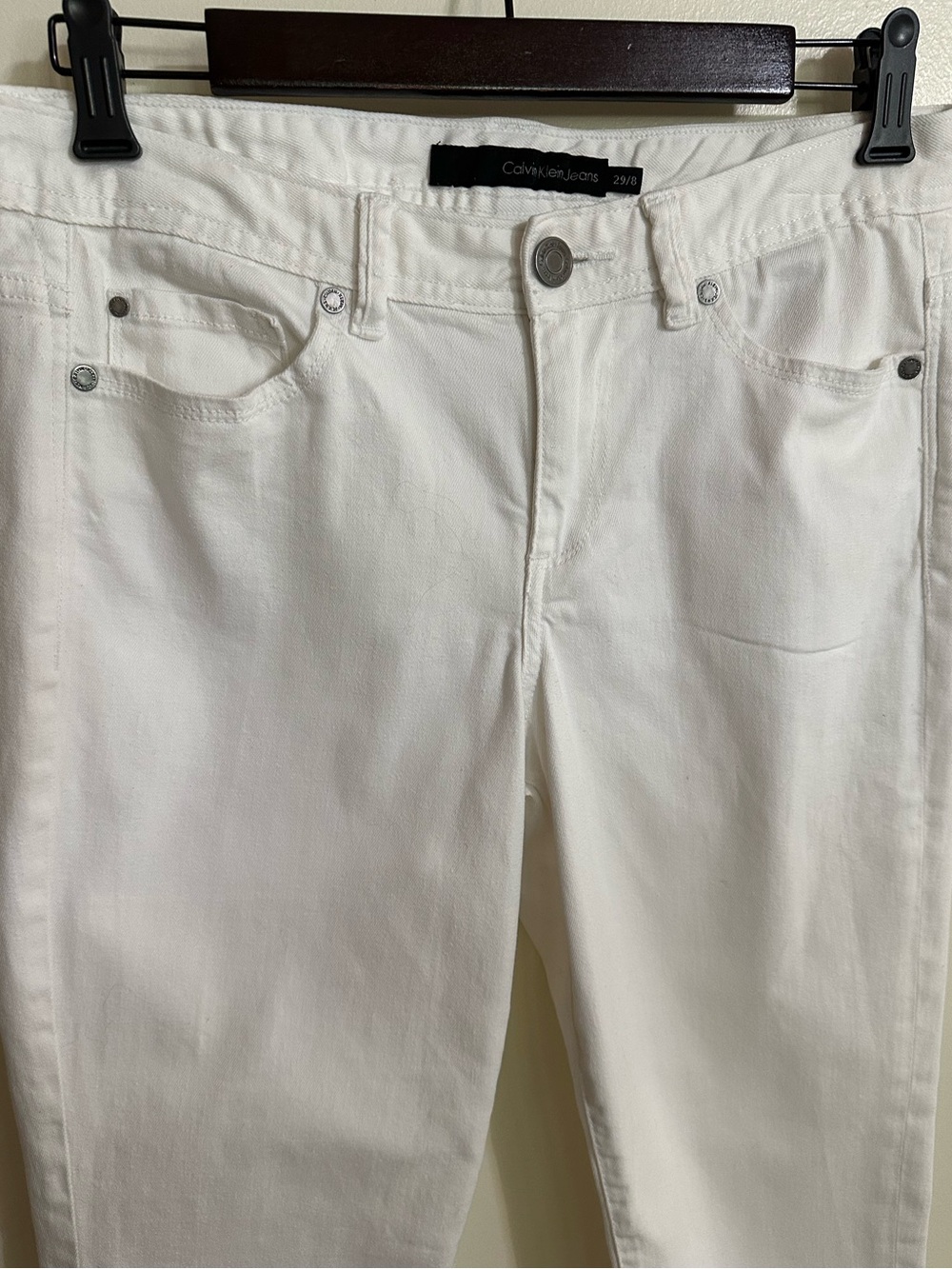 Calvin Klein Jeans Classic White Skinny Crop Women’s Jeans - Picture 4 of 9